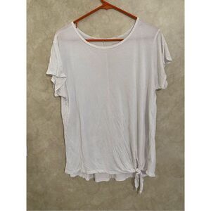 BCG Short Sleeve White Top With Tie Size Medium